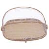 Cabilock 1pc Handmade Woven Picnic Basket Net Cover Fruit Storage for Outdoor Use and Design for Food and Bread Organization view 1