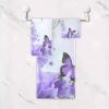 ALAZA Purple Rose Flower Butterfly Towel Bathroom Sets 1 Bath Towel 1 Hand Towel 1 Washcloth Soft Luxury Decorative Set of 3 Towels Multipurpose for Kitchen Home Spa Beach view 2