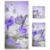 ALAZA Purple Butterfly Iris Flower Towel Bathroom Sets 1 Bath Towel 1 Hand Towel 1 Washcloth Soft Luxury Decorative Set of 3 Multipurpose for Kitchen Home Spa view 1
