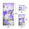 ALAZA Purple Butterfly Iris Flower Towel Bathroom Sets 1 Bath Towel 1 Hand Towel 1 Washcloth Soft Luxury Decorative Set of 3 Multipurpose for Kitchen Home Spa view 3