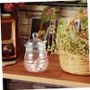 Amosfun 250ml honey pot jar and dipper set glass dippers mini jars spoon with container dispenser- Glass Honey Pot Set Transparent Clear Jam view 2