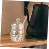 Amosfun 250ml honey pot jar and dipper set glass dippers mini jars spoon with container dispenser- Glass Honey Pot Set Transparent Clear Jam view 4