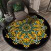 2021 Round Carpet European National Style Balcony Living Room Carpet Bedroom Mat Yellow 70x70cm view 1