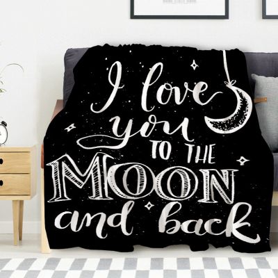 Avalokitesvara I Love You to The Moon and Back Flannel Blanket,Throw Soft Warm Fluffy Plush,Lightweight Microfiber for Bed Couch Chair Living Room 120x90 Inch for Family