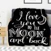 Avalokitesvara I Love You to The Moon and Back Flannel Blanket,Throw Soft Warm Fluffy Plush,Lightweight Microfiber for Bed Couch Chair Living Room 120x90 Inch for Family view 1
