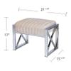 SEI Furniture Ellison Velveteen Ottoman, Champagne w/Chrome view 3