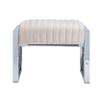 SEI Furniture Ellison Velveteen Ottoman, Champagne w/Chrome view 4