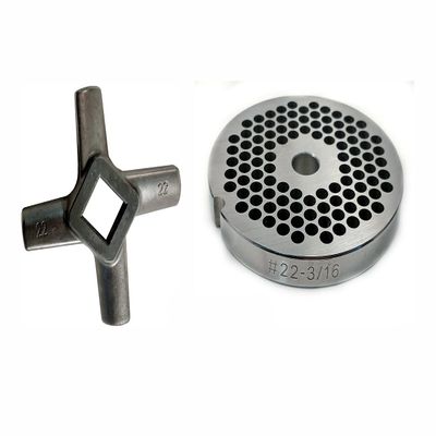 #22 3/16" Reversible Meat Grinder Plate - Cozzini Cutlery Imports (#22-3/16 Plate with Grinder Knife)