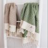Madamelique Exclusive Hand Towels Set of 2-18 x 40 Inches - Decorative Bathroom Peshtemal Towel for Hand, Face, Hair, Yoga, Tea, Dishcloth, Kitchen and Bath - 100% Pure Cotton (Olive) view 4