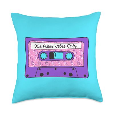 90s R&B Vibes Only Cassette Tape Nineties RnB Hip Hop Soul Throw Pillow