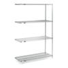 Nexel 4 Tier Wire Shelving Add-On Unit, Stainless Steel, 24" W x 21" D x 86" H view 1