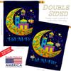 Festival of Breaking Fast House Flags 2 pcs Pack Religious Eid al Fitr the Christian Religion Holidays Small Decorative Gift Yard Banner Double-Sided Made In USA 28 X 40 view 3