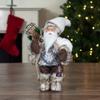 12" Standing Snow Lodge Santa Christmas Figure with a Lantern view 2