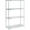 Nexel 4 Tier Wire Shelving Starter Unit, Stainless Steel, 60" W x 30" D x 74" H view 2