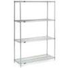 Nexel 4 Tier Wire Shelving Starter Unit, Stainless Steel, 60" W x 30" D x 74" H view 3