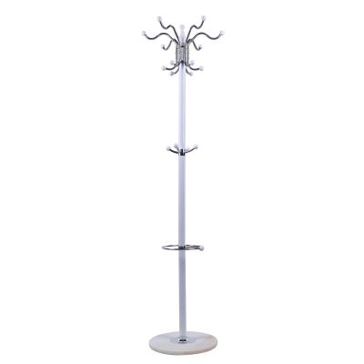 DNYSYSJ Marble Hat Rack Hook, 67" Metal Coat Tree Coat Racks with 16 Hooks Hat Jacket Stand Tree Holder Hanger Rack with Marble Base for Bedroom (White)