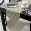 Edwiinsa Cotton and Linen Triangle Table Runners 70 Inches Long, The Sage Quatrefoil Water Wave Texture Dresser Scarves Table Decoration for Wedding Party/Graduation Ceremony/Banquet (13x70 inch) view 2
