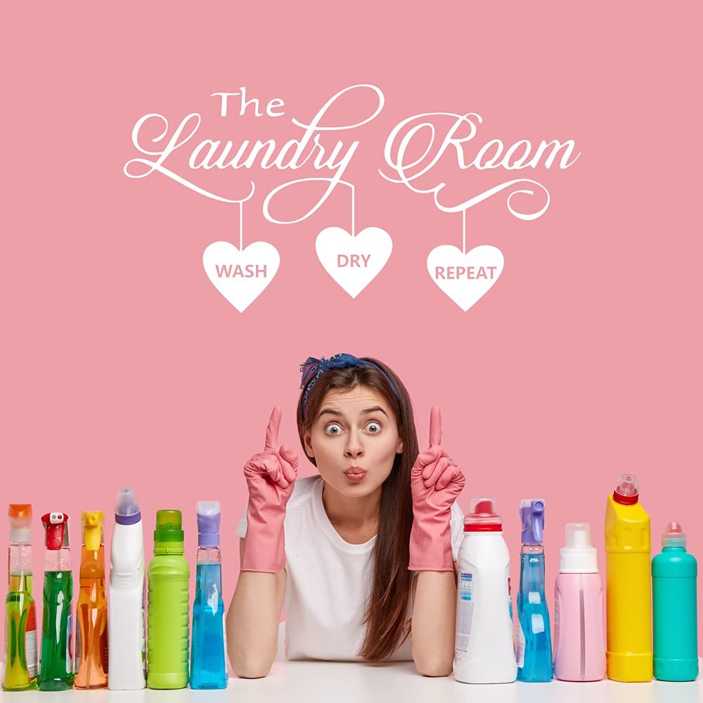 YOKIKI Vinyl Phrase Decals Laundry Room Decor Vinyl Kitchen Wall Stickers Wallpaper Living Room Bedroom Wall Art Sticker Murals