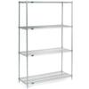 Nexel 4 Tier Wire Shelving Starter Unit, Stainless Steel, 60" W x 14" D x 63" H view 1