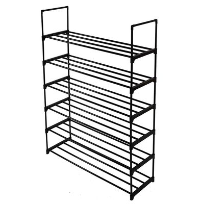 6-Tier Metal Shoe Rack, Stackable Shoe Tower, Shoe Storage Organizer Metal Cabinet Durable Multifunctional Shelf for Living Room, Entryway