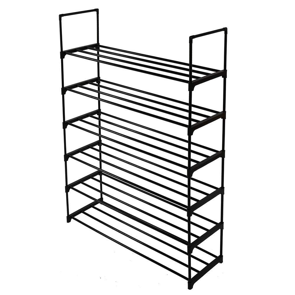 6-Tier Metal Shoe Rack, Stackable Shoe Tower, Shoe Storage Organizer Metal Cabinet Durable Multifunctional Shelf for Living Room, Entryway