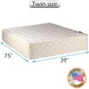 DS USA Grandeur Deluxe Twin Size Medium Firm Two-Sided Mattress Only with Mattress Cover Protector - Fully Assembled, Spine Support, Long Lasting Comfort, Quilted Fabric Cover view 2