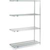 Nexel 4 Tier Wire Shelving Add-On Unit, Stainless Steel, 24" W x 18" D x 86" H view 1