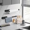 DEKAVA Under Cabinet Wall Mount Paper Towel Holder, Self-Adhesive Bar, Stainless Steel 13 inch (Black, 2) view 2