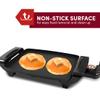 Elite Gourmet EGR2722A Electric 10.5" x 8.5" Griddle, Cool-touch Handles Non-Stick Surface, Removable/Adjustable Thermostat, Skid Free-Rubber Feet, Black view 3