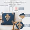 Charlotte Home Furnishings French Throw Pillow Cover 19x19 in, Five Fleur de LYS Blue Decorative Pillow Cover for Bed and Sofa, Home Decor Cushion Cases for Living Room, Soft Cotton Jacquard Woven view 2