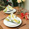 Lemon Flowers Cloth Napkins Washable Reusable Polyester Dinner Napkins 20 x 20 Inch for Home Weddings Parties Holiday Table Napkins Set of 1 view 2