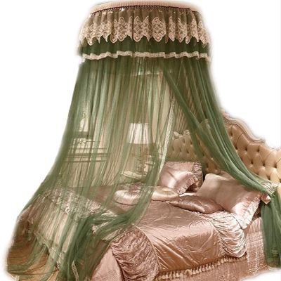 005 Dome Mosquito Net Princess Bed Canopy Netting Curtain Round Lace, Suitable for 1.5m 1.8m Bed, Hooks Ceiling Hooks Bed Canopy Hooks for Home,