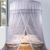 005 Mosquito Bed with Telescopic Rod, Net Elegant Lace Round Dome Tent, Yarn Netting Bed Canopies Beautifully Decorated, Suitable Bedroom Bed Tents for Girls view 2