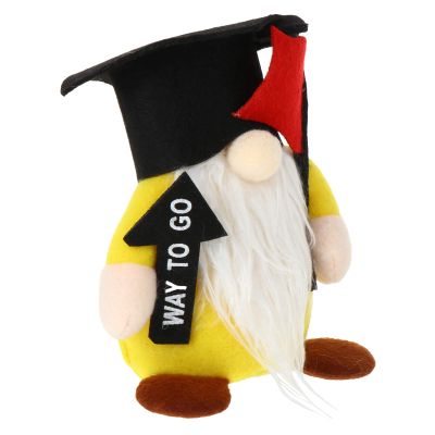 1Pc Graduation Gnome Plush Gnome Doll Facelass Doll, Bachelor Hat and Yellow Cloth Design Graduation Season Party Decorations Table Adornment for Home Office Ornaments