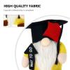 1Pc Graduation Gnome Plush Gnome Doll Facelass Doll, Bachelor Hat and Yellow Cloth Design Graduation Season Party Decorations Table Adornment for Home Office Ornaments view 3