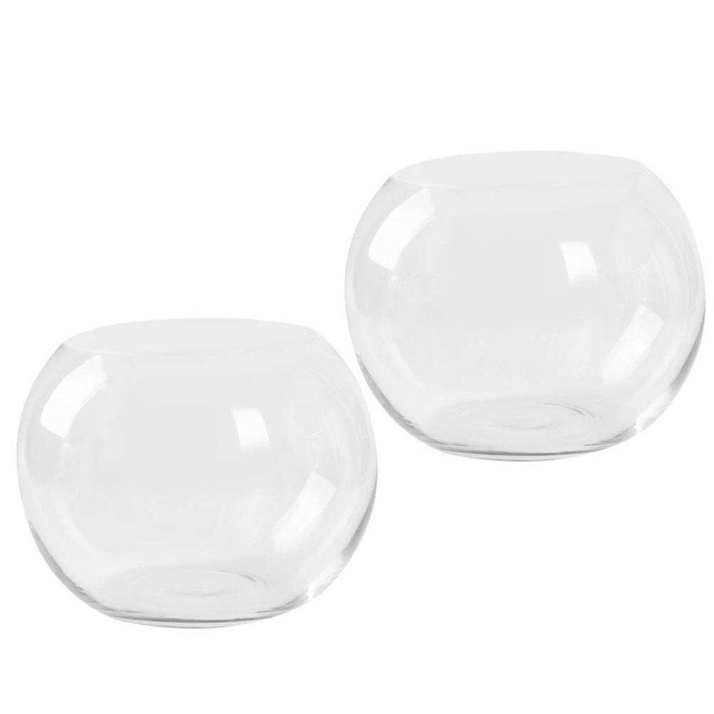DOITOOL 2pcs Glass Terrarium Container Bowl Vase Bubble Micro Landscape Air Plant Succulent Planter Fruit Jar Candy Dish Air Plant Holder for Home Wedding Centerpiece 10CM