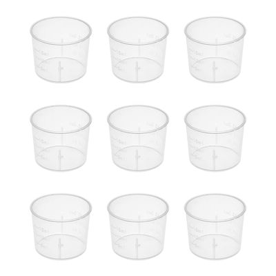 Aicosineg 50Pcs 15ml Plastic Graduated Measuring and Mixing Pitcher Measuring Beaker PP Measuring Pitcher Pour Cup Plastic Measuring Cups for Sugar Vinegar Lab Kitchen Liquid Transparent