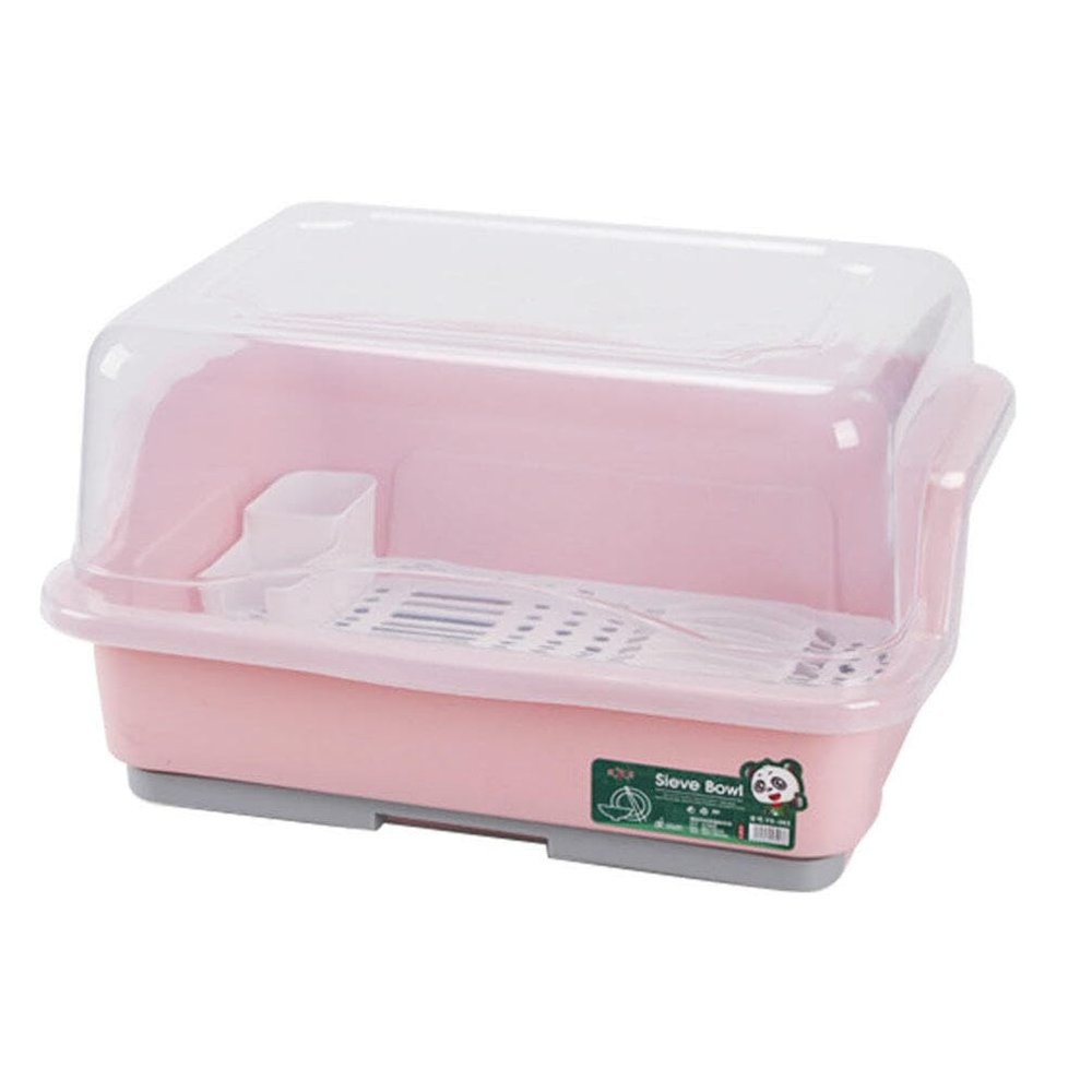 Cabilock 1pc Multi-Functional Plastic Cutlery Organizer with Lid Dish Drying Rack for Kitchen Storage for Spaces Keeps Tableware Dry and Clean