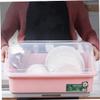 Cabilock 1pc Multi-Functional Plastic Cutlery Organizer with Lid Dish Drying Rack for Kitchen Storage for Spaces Keeps Tableware Dry and Clean view 4