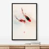 NWT Framed Canvas Print Wall Art Asian Style Watercolor Koi Fish in Water Amphibians Ocean Illustrations Modern Art Rustic Scenic Colorful Pastel for Living Room, Bedroom, Office - 16"x24" Black view 2