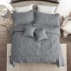 HZ & HY Oversized King Bedspread 128x120 Extra Wide, Quilted Coverlet Bedding Set, Lightweight Thin Comforter, Reversible, Luxurious, 5 Piece, 100% Microfiber, Grey view 3