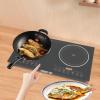 Double Induction Cooktop Burners, 1200W Digital Electric Countertop Burner Sensor Touch Stove Double-head Induction Cooker Electric Hot Plate Countertop Stove Double Burner for All Cookwares view 2