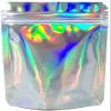 100PCS Metallic Zip Lock Bags Aluminum Foil Mylar Bags Glossy Reusable Reclosable Smell Proof Heat Sealable Packaging Bag for Candy Jewelry Food Grade Double Side Silver Zipper Pouch (3.3x5.1 Inch) view 1