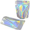 100PCS Metallic Zip Lock Bags Aluminum Foil Mylar Bags Glossy Reusable Reclosable Smell Proof Heat Sealable Packaging Bag for Candy Jewelry Food Grade Double Side Silver Zipper Pouch (3.3x5.1 Inch) view 3