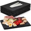 MAPRIAL Slate Cheese Boards, 6 Pack 8.8 x 6 Mini Slate Charcuterie Boards Stone Cutting Plates Serving Tray Black Platter for Sushi, Party, Wedding, Housewarming Gifts, Christmas view 1