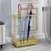 Umbrella Racks Metal Commercial Umbrella Stand Umbrella Holder, Large-Capacity Cane Cue Storage Rack, with Detachable Drip Tray, Used in Hotels Banks Schools (Color : Gold, Size : 44x24x60cm) view 3