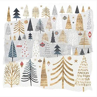Set of 20 Individual Decoupage Paper Party Napkins Mountain Forest Watercolor Decor Luncheon Beverage Napkin for a Birthday, Holiday, Wedding, Cocktail Party