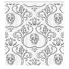 Ambesonne Gothic Shower Curtain, Ornament Skull Goth Skeleton Floral Motifs in Baroque Style Illustration, Cloth Fabric Bathroom Decor Set with Hooks, 69" W x 75" L, Pale Grey view 2