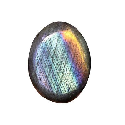 Natural Labradorite Palm Stone Worry Stones Purple Flash Irregular Sphere Healing Crystal Quartz Gemstone Pocket Stone for Reiki Chakra Balancing Decoration (Purple Flash Labradorite 20-50Grams)