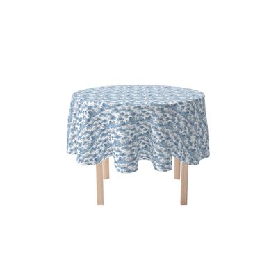 Fabric Textile Products, Inc. Round Tablecloth, 100% Polyester, 60" Round, Chinoiserie Design